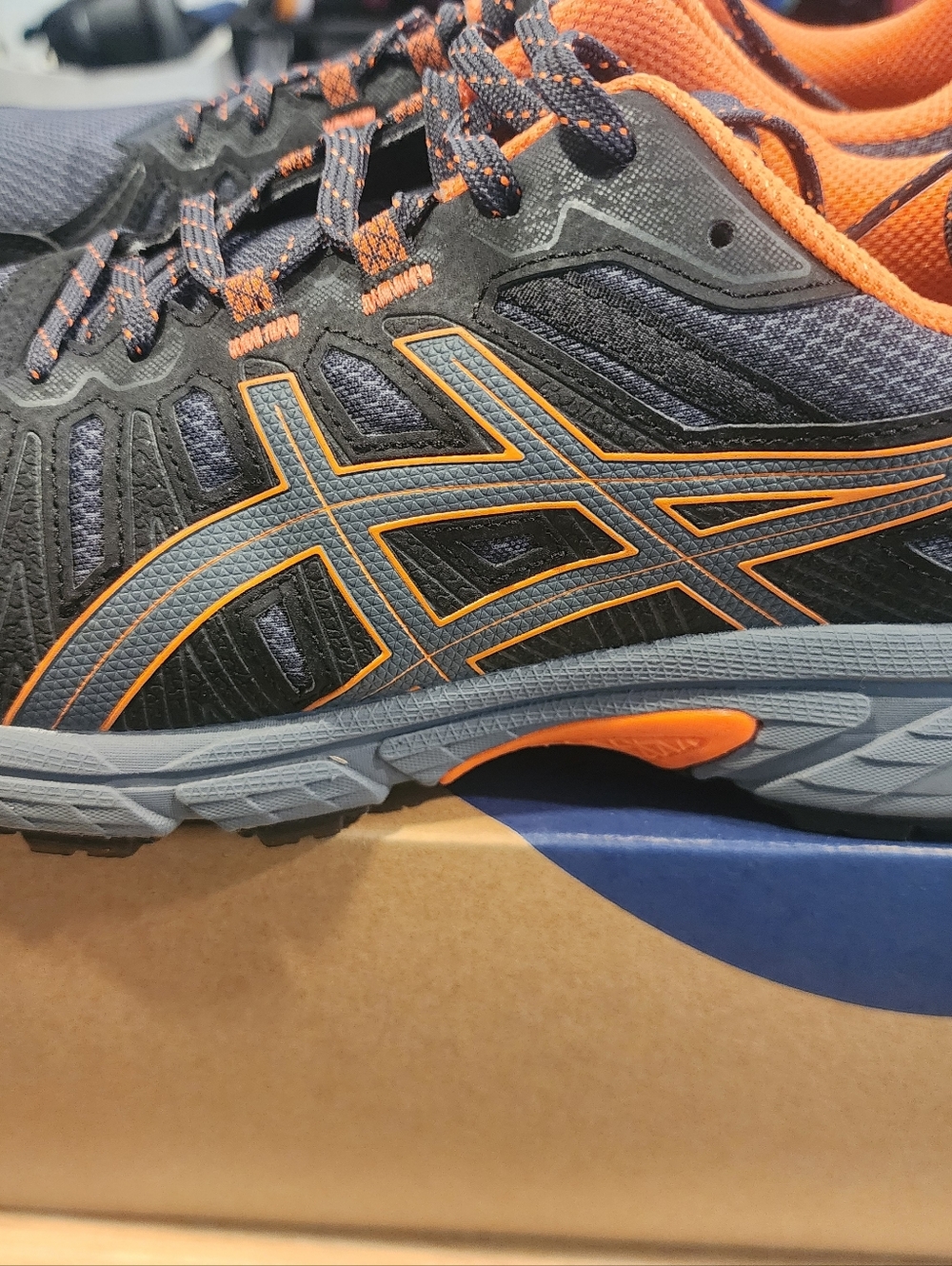 ASICS Gel Venture Gray and Orange Men's Trail Sneakers